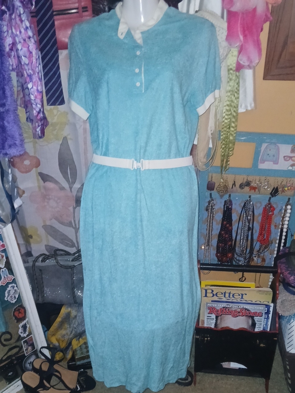 70s Vintage Terry Sport Dress with Belt 14